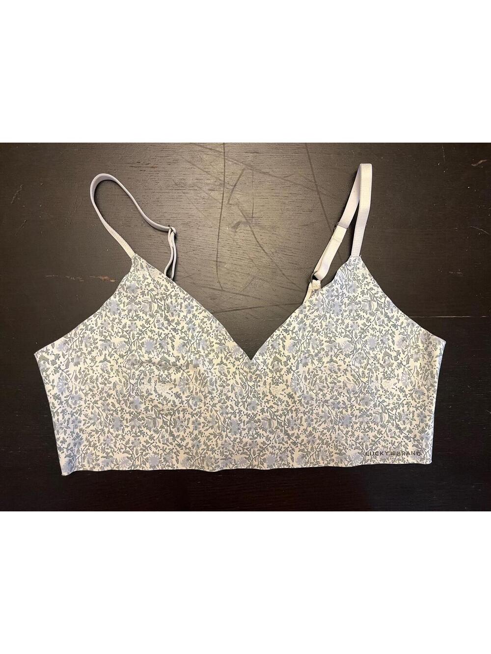 Lucky Brand XL Extra Large Wireless Bralette Micro Floral Soft T Shirt Bra